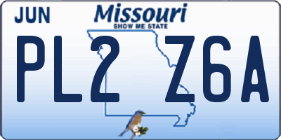 MO license plate PL2Z6A