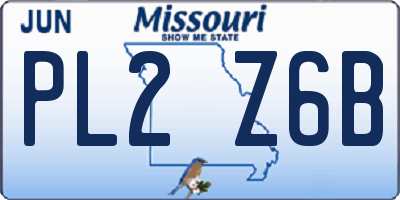MO license plate PL2Z6B