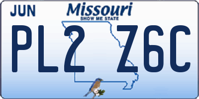 MO license plate PL2Z6C