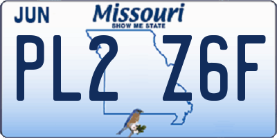 MO license plate PL2Z6F