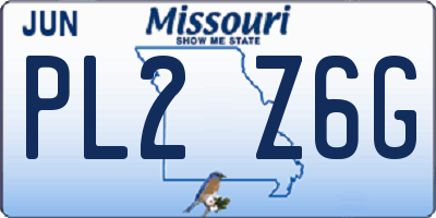 MO license plate PL2Z6G