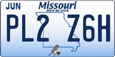 MO license plate PL2Z6H