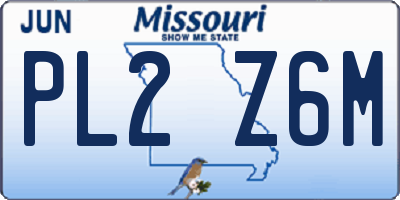 MO license plate PL2Z6M