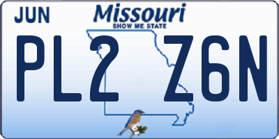 MO license plate PL2Z6N