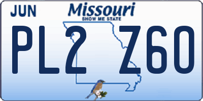MO license plate PL2Z6O