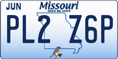 MO license plate PL2Z6P