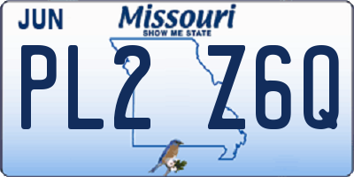 MO license plate PL2Z6Q