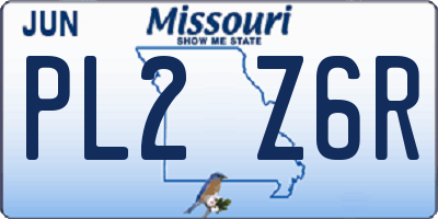 MO license plate PL2Z6R
