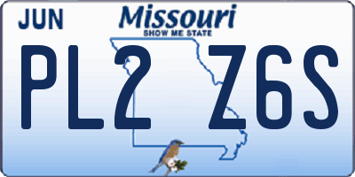 MO license plate PL2Z6S