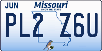 MO license plate PL2Z6U
