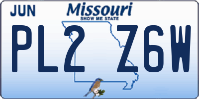 MO license plate PL2Z6W