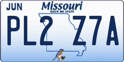 MO license plate PL2Z7A