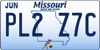 MO license plate PL2Z7C