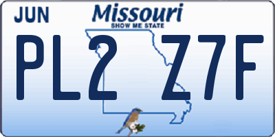 MO license plate PL2Z7F