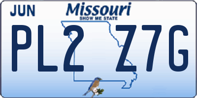 MO license plate PL2Z7G