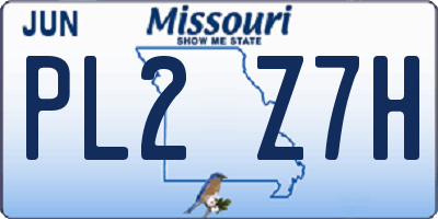 MO license plate PL2Z7H