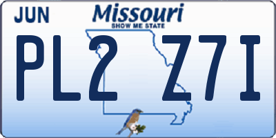 MO license plate PL2Z7I