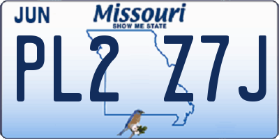 MO license plate PL2Z7J