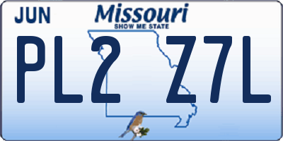 MO license plate PL2Z7L