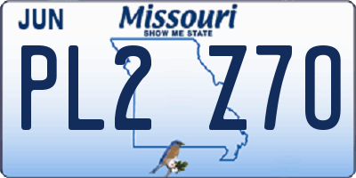 MO license plate PL2Z7O