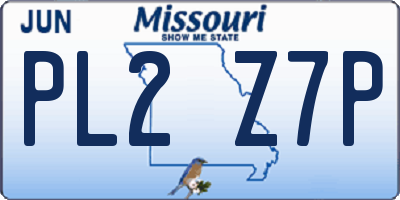 MO license plate PL2Z7P