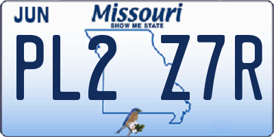 MO license plate PL2Z7R