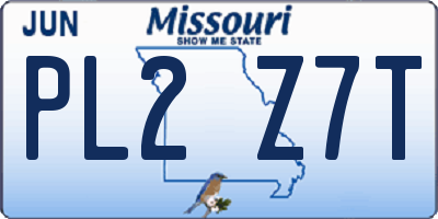 MO license plate PL2Z7T