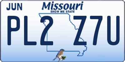 MO license plate PL2Z7U