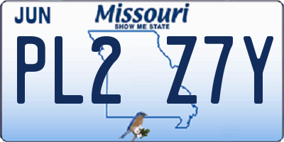MO license plate PL2Z7Y