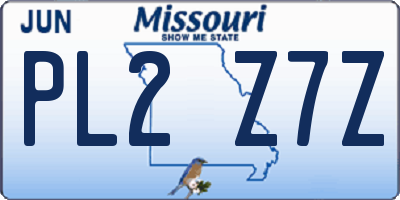 MO license plate PL2Z7Z