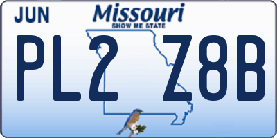 MO license plate PL2Z8B