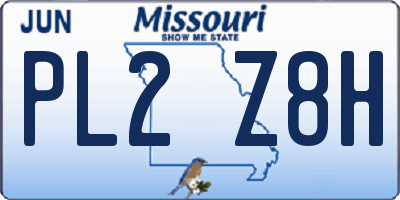 MO license plate PL2Z8H
