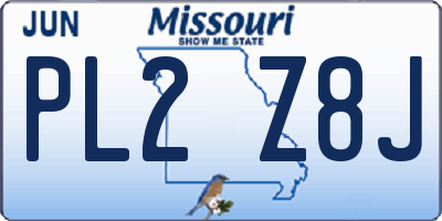 MO license plate PL2Z8J