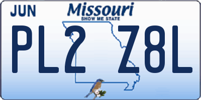 MO license plate PL2Z8L