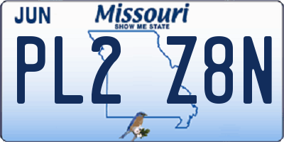 MO license plate PL2Z8N