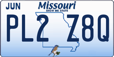 MO license plate PL2Z8Q