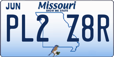 MO license plate PL2Z8R