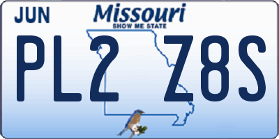 MO license plate PL2Z8S