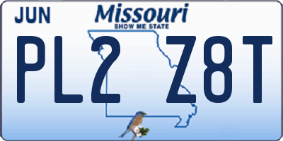 MO license plate PL2Z8T