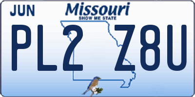 MO license plate PL2Z8U