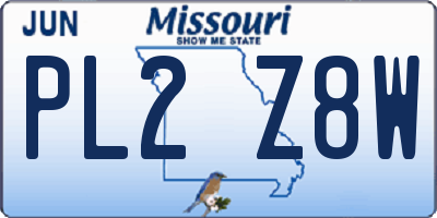 MO license plate PL2Z8W