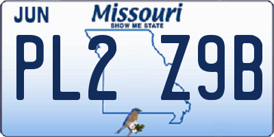 MO license plate PL2Z9B