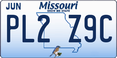 MO license plate PL2Z9C