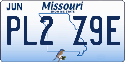 MO license plate PL2Z9E