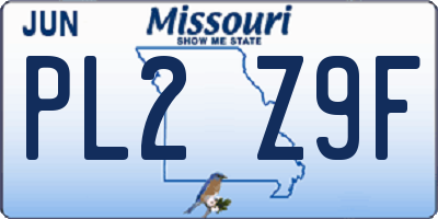 MO license plate PL2Z9F