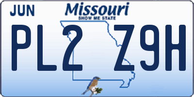 MO license plate PL2Z9H