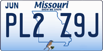 MO license plate PL2Z9J