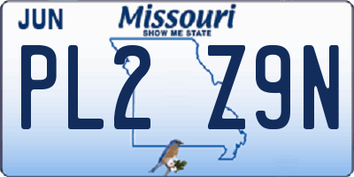 MO license plate PL2Z9N