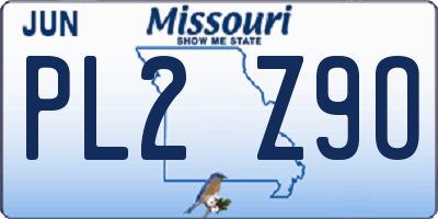 MO license plate PL2Z9O