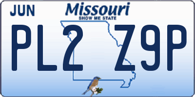 MO license plate PL2Z9P